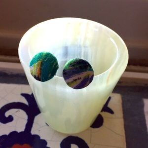 Cloth button earrings